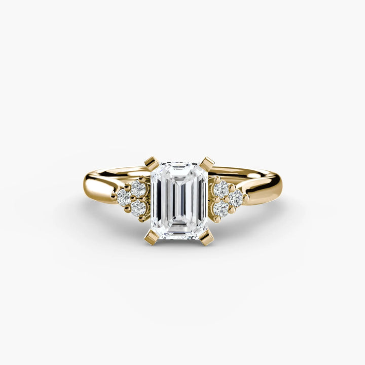 Solitaire with Cluster Shoulders 2 Roselle Jewelry