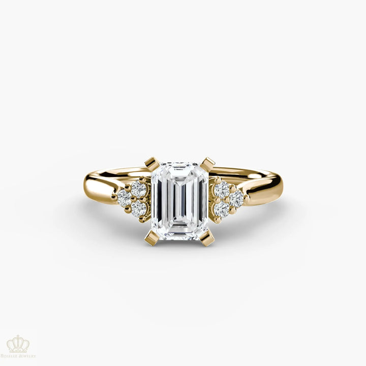 Solitaire with Cluster Shoulders 2 Roselle Jewelry