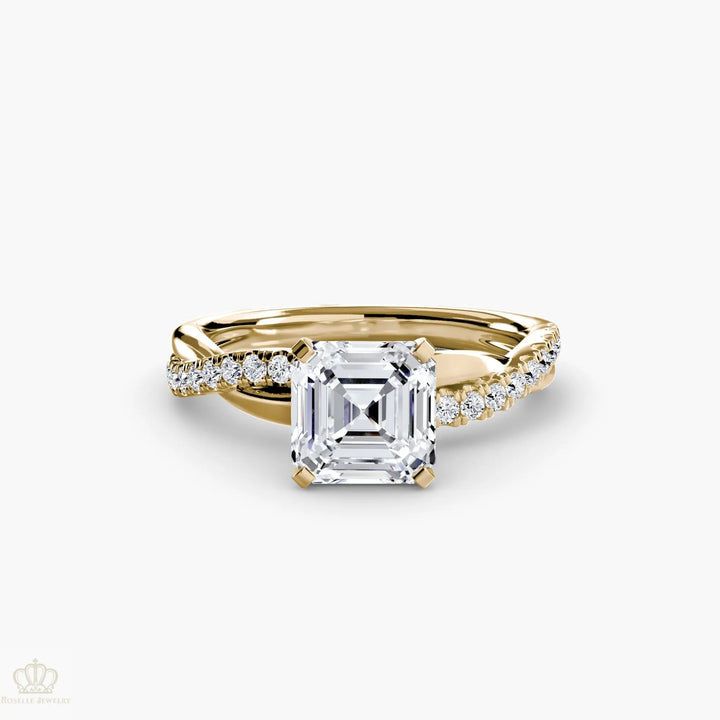 The Emerald Twist Pavé Ring Roselle Jewelry
