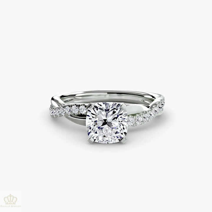The Emerald Twist Pavé Ring Roselle Jewelry