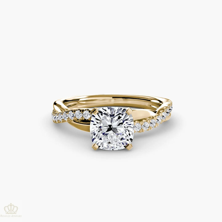 The Emerald Twist Pavé Ring Roselle Jewelry