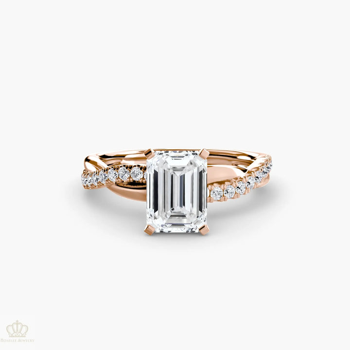 The Emerald Twist Pavé Ring Roselle Jewelry