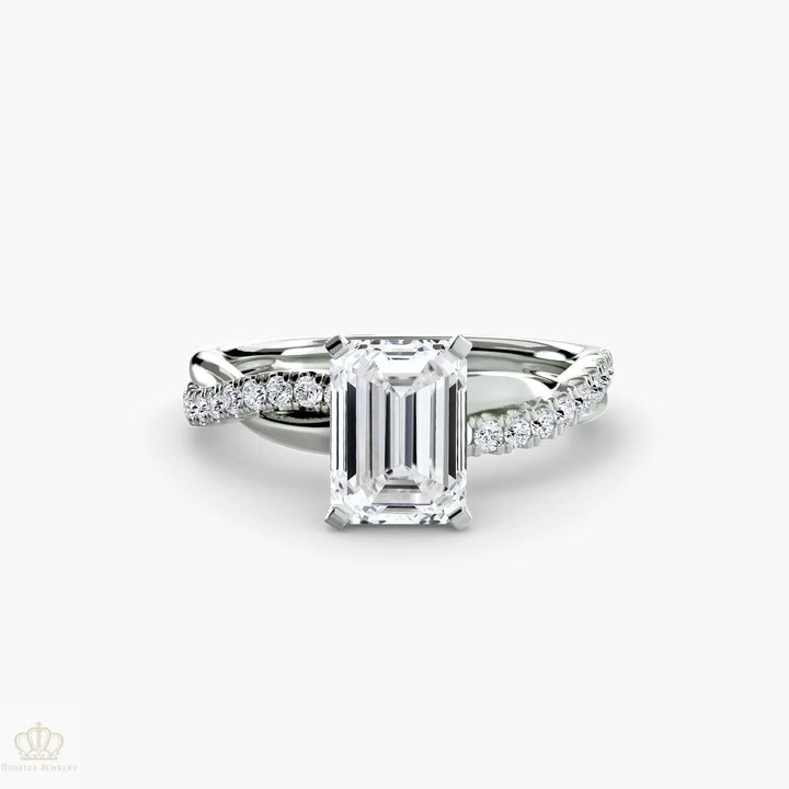 The Emerald Twist Pavé Ring Roselle Jewelry