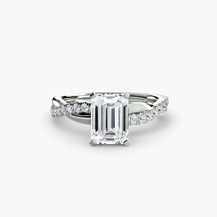 The Emerald Twist Pavé Ring Roselle Jewelry