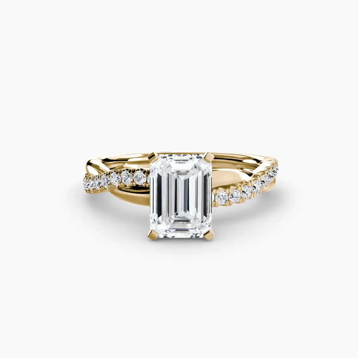 The Emerald Twist Pavé Ring Roselle Jewelry