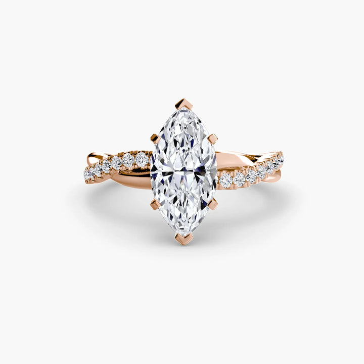 The Emerald Twist Pavé Ring Roselle Jewelry