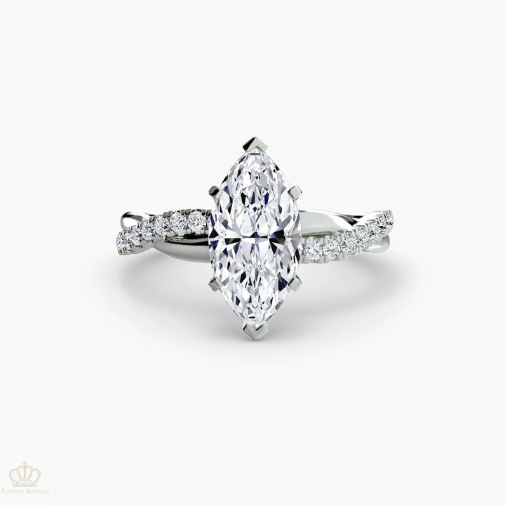 The Emerald Twist Pavé Ring Roselle Jewelry