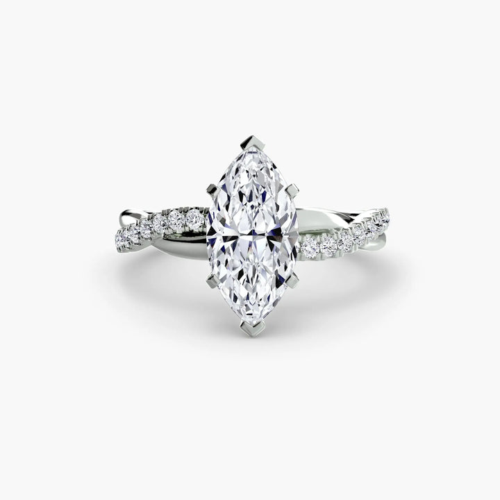 The Emerald Twist Pavé Ring Roselle Jewelry