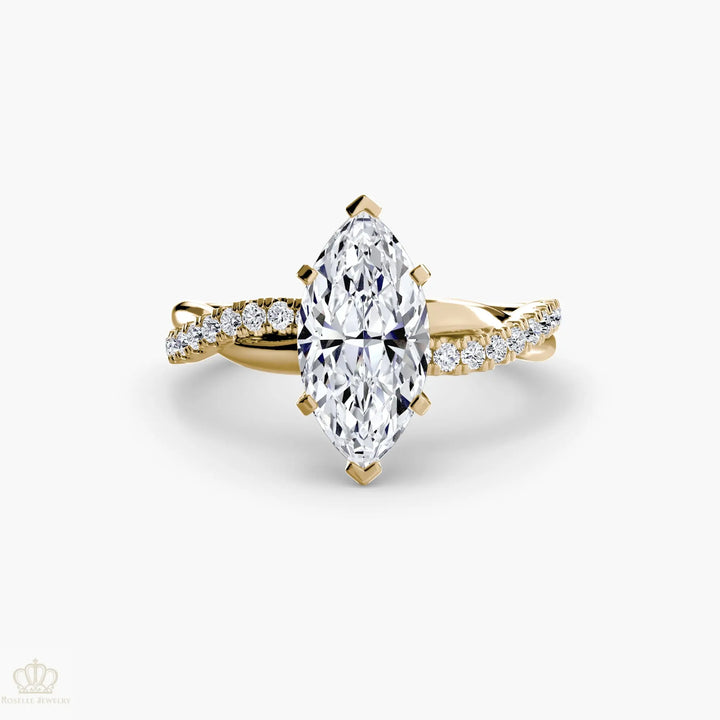 The Emerald Twist Pavé Ring Roselle Jewelry