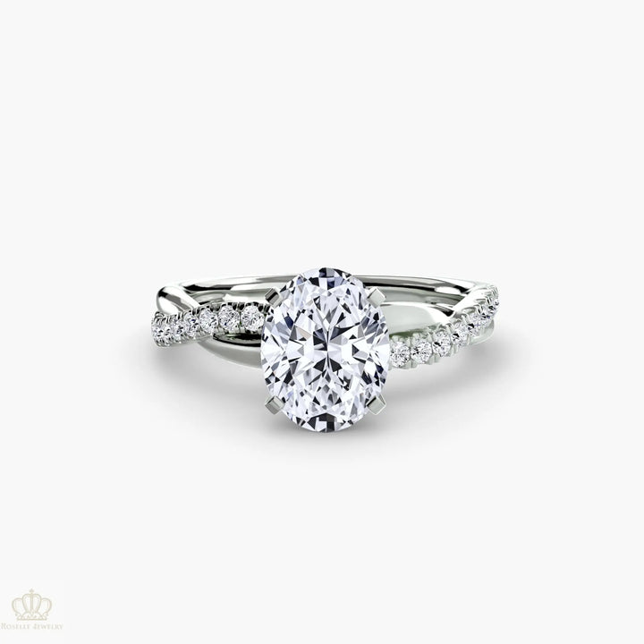 The Emerald Twist Pavé Ring Roselle Jewelry