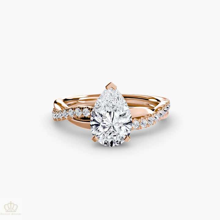 The Emerald Twist Pavé Ring Roselle Jewelry