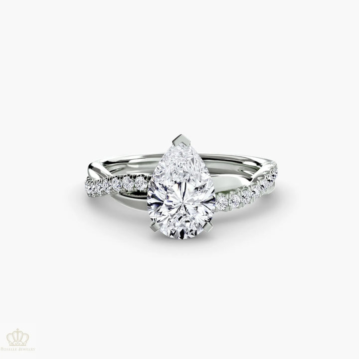 The Emerald Twist Pavé Ring Roselle Jewelry