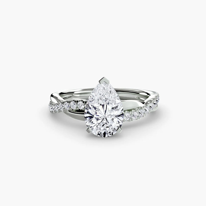 The Emerald Twist Pavé Ring Roselle Jewelry