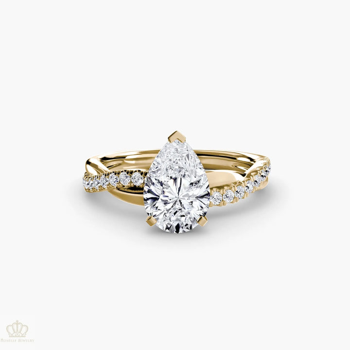 The Emerald Twist Pavé Ring Roselle Jewelry