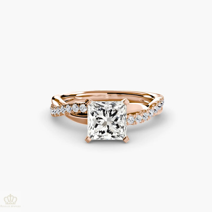 The Emerald Twist Pavé Ring Roselle Jewelry