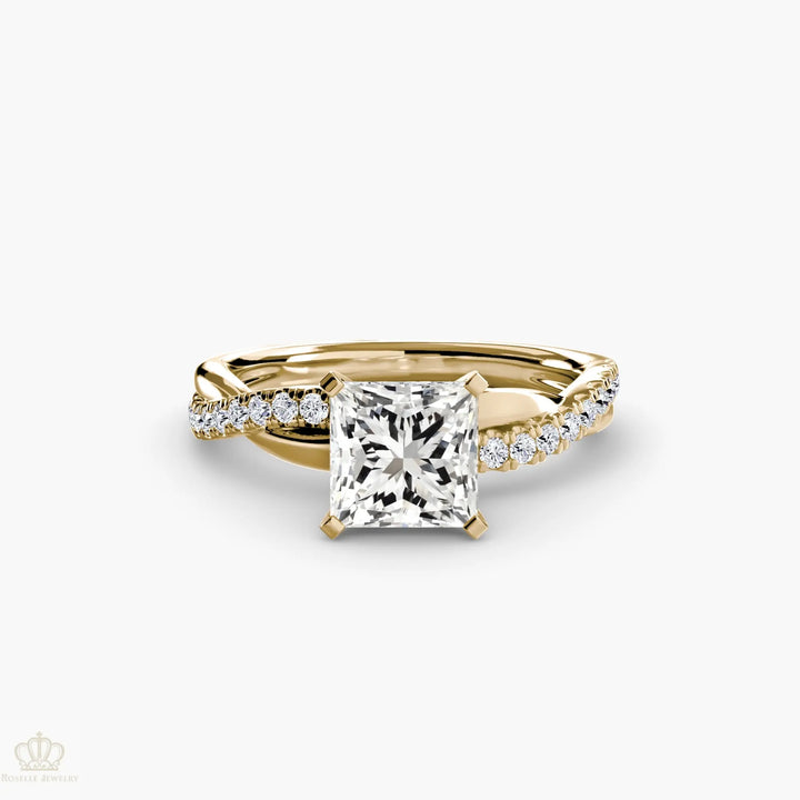 The Emerald Twist Pavé Ring Roselle Jewelry
