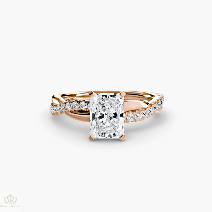 The Emerald Twist Pavé Ring Roselle Jewelry