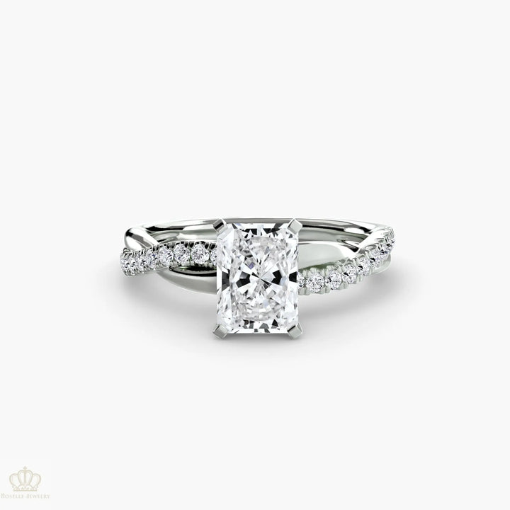 The Emerald Twist Pavé Ring Roselle Jewelry