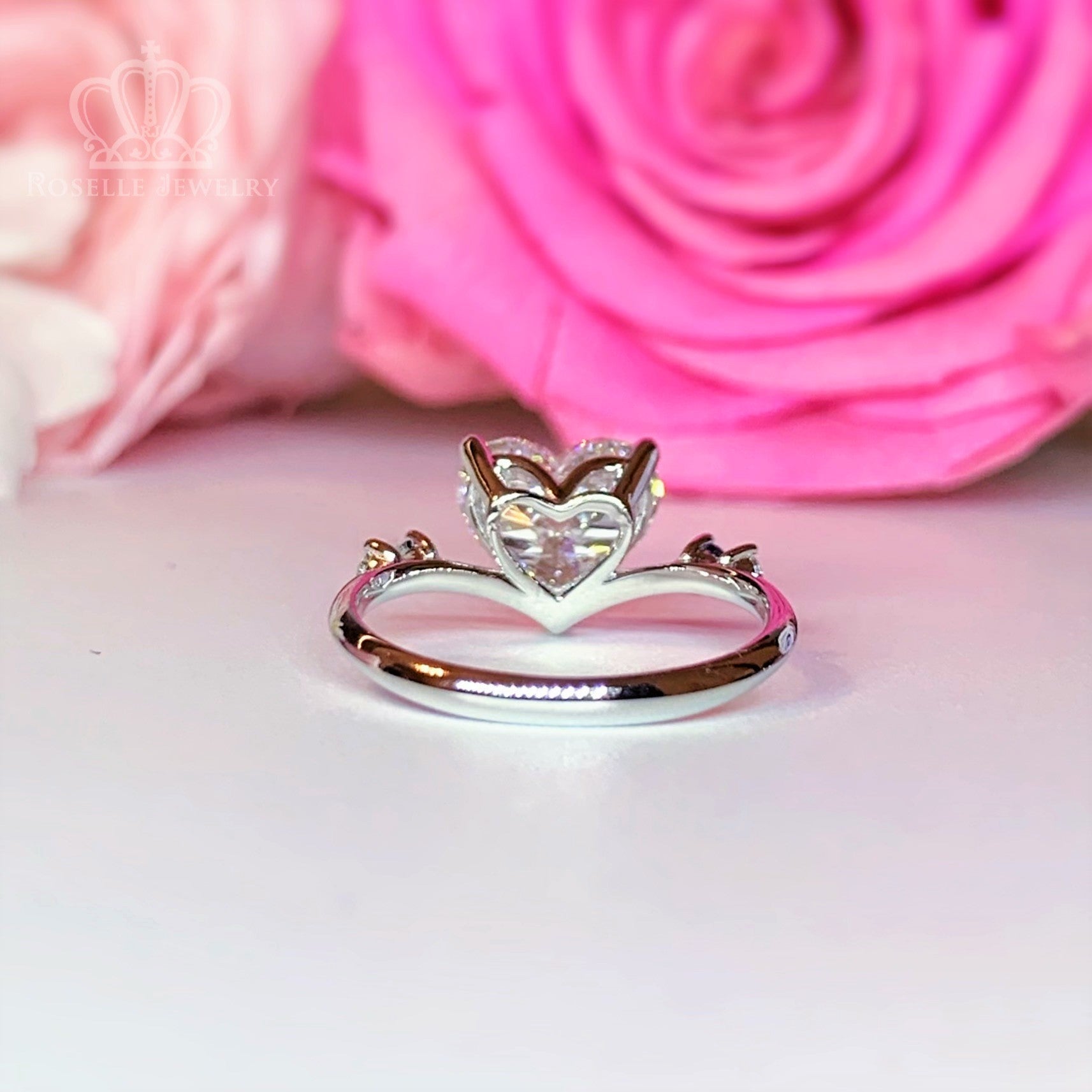 EC301 - [Setting Only] Custom Order Diamond With Sapphire Side Stone Engagement Ring