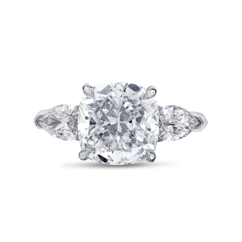 Pear Side Stones Diamond Engagement Ring [Setting Only] - EC128