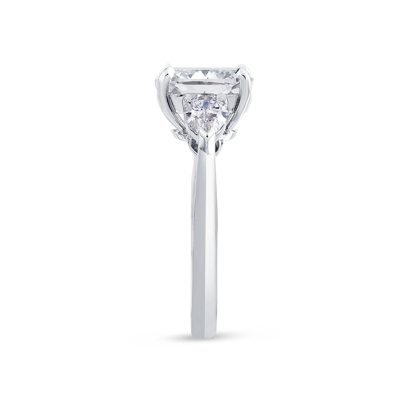 Pear Side Stones Diamond Engagement Ring [Setting Only] - EC128