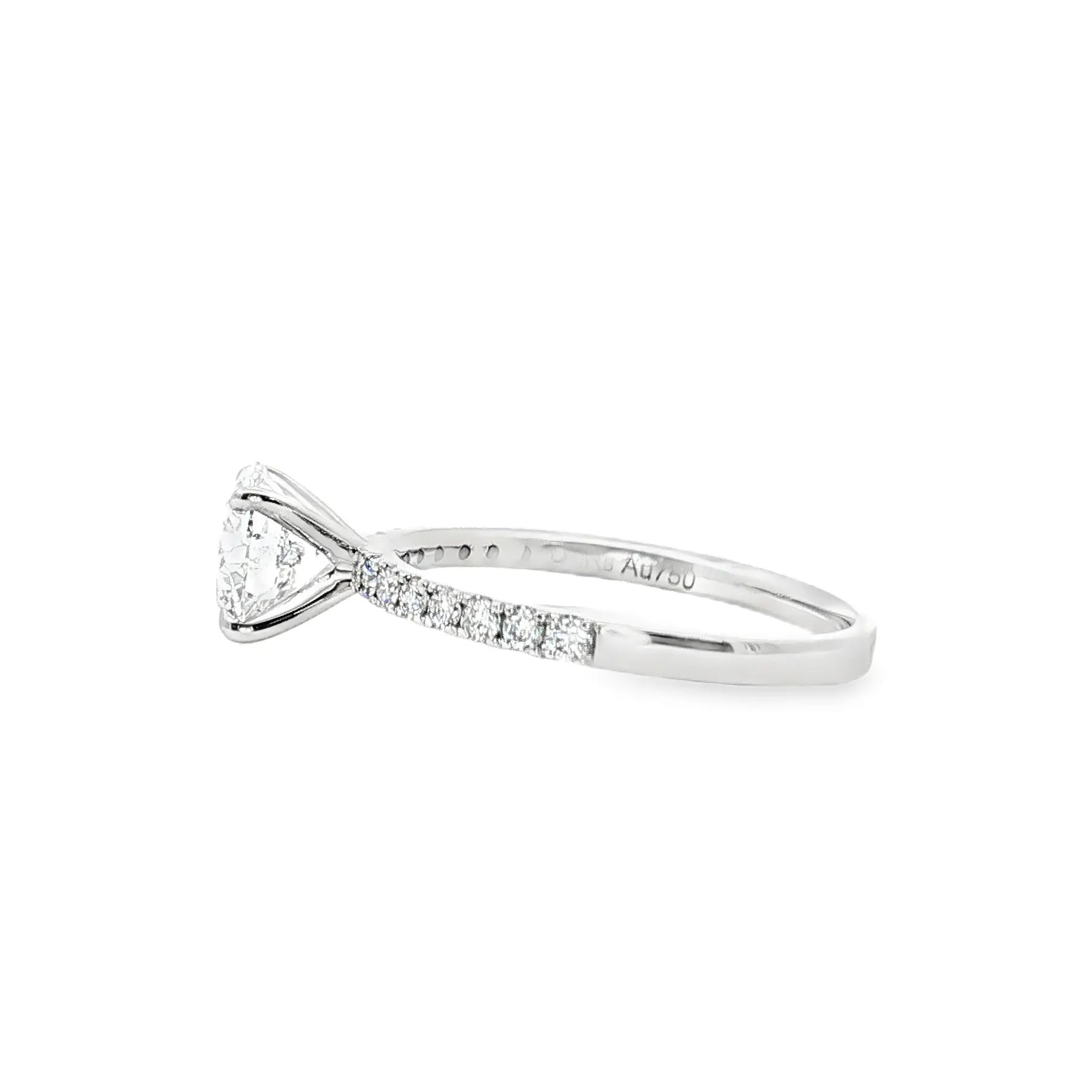 LGR050 - [Setting Only] Four Prong With Side Stone Diamond Engagement Ring CHARLISA™