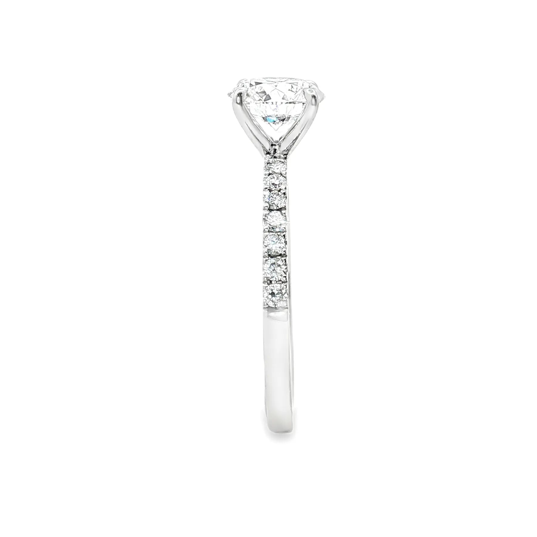 LGR050 - [Setting Only] Four Prong With Side Stone Diamond Engagement Ring CHARLISA™