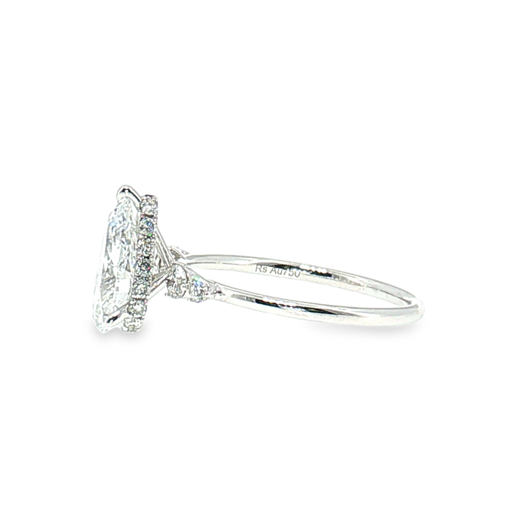 LGT0239 - [Setting Only] Pear Cut Vintage Inspired Side Stone Engagement Ring