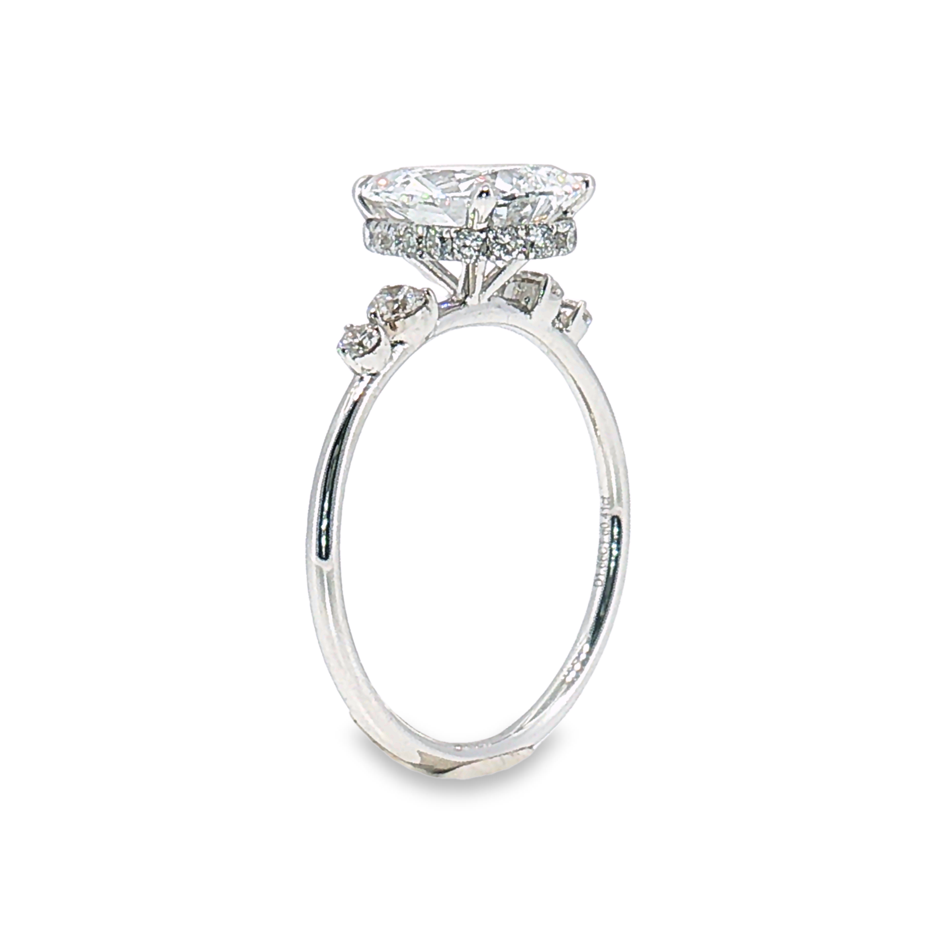 LGT0239 - [Setting Only] Pear Cut Vintage Inspired Side Stone Engagement Ring