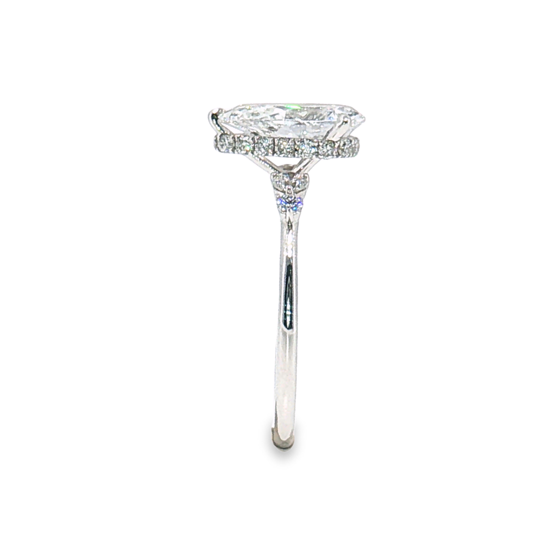 LGT0239 - [Setting Only] Pear Cut Vintage Inspired Side Stone Engagement Ring