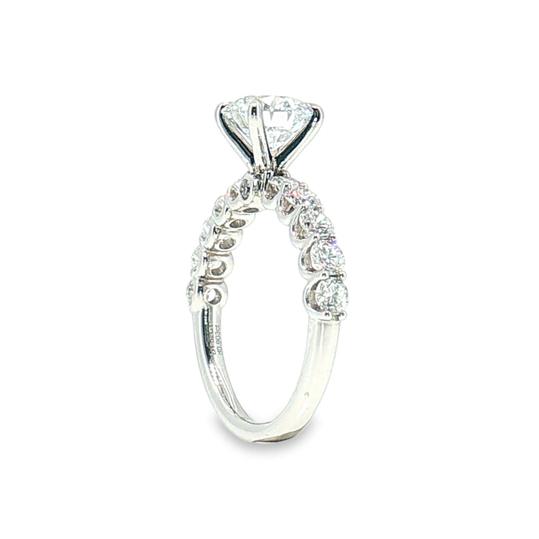 LGT090 - [Setting Only] Four-Prong Diamond Sidestone Engagement Ring