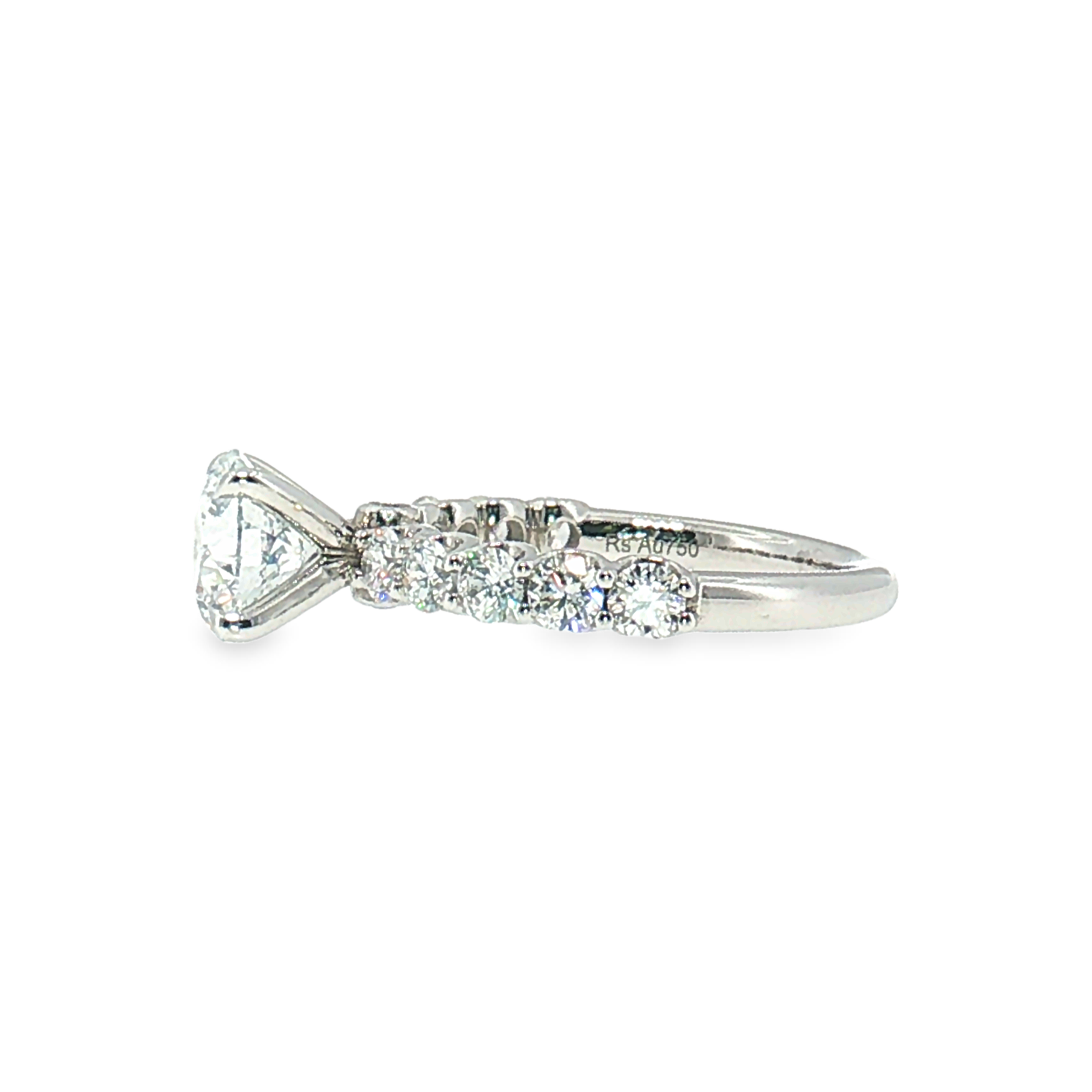 LGT090 - [Setting Only] Four-Prong Diamond Sidestone Engagement Ring
