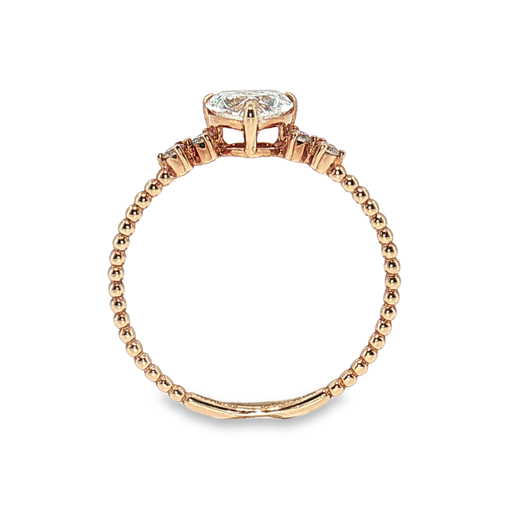LGT1231 - [Setting Only] Dainty Heart Beaded Diamond Engagement Ring
