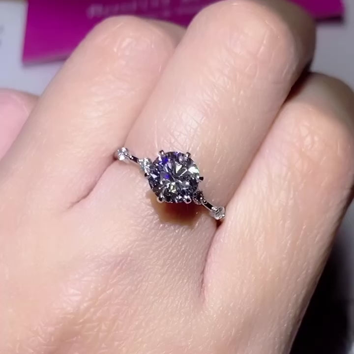 LGR015 -  [Setting Only] Side Stone Diamond Engagement Ring