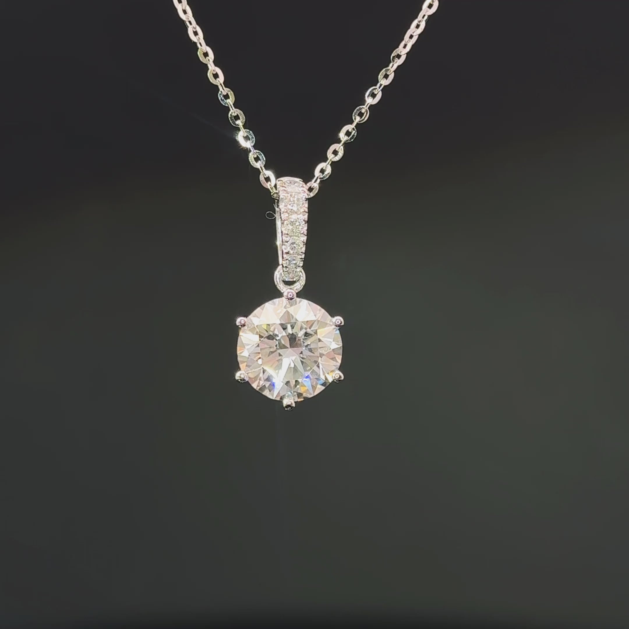 Six Prong with Side Stone Pendants [Setting Only] - LC54