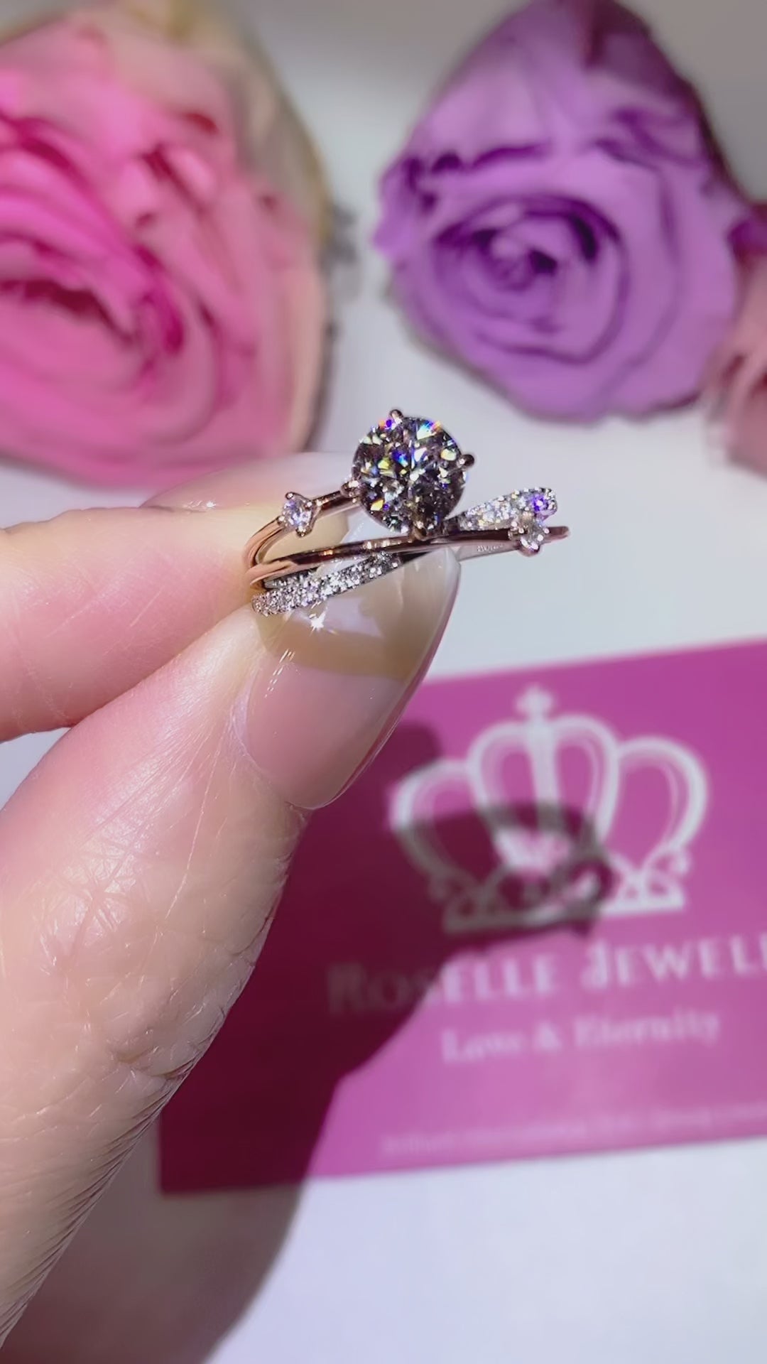 LGR059 - Twist Side Stone Diamond Engagement Ring [Setting Only]