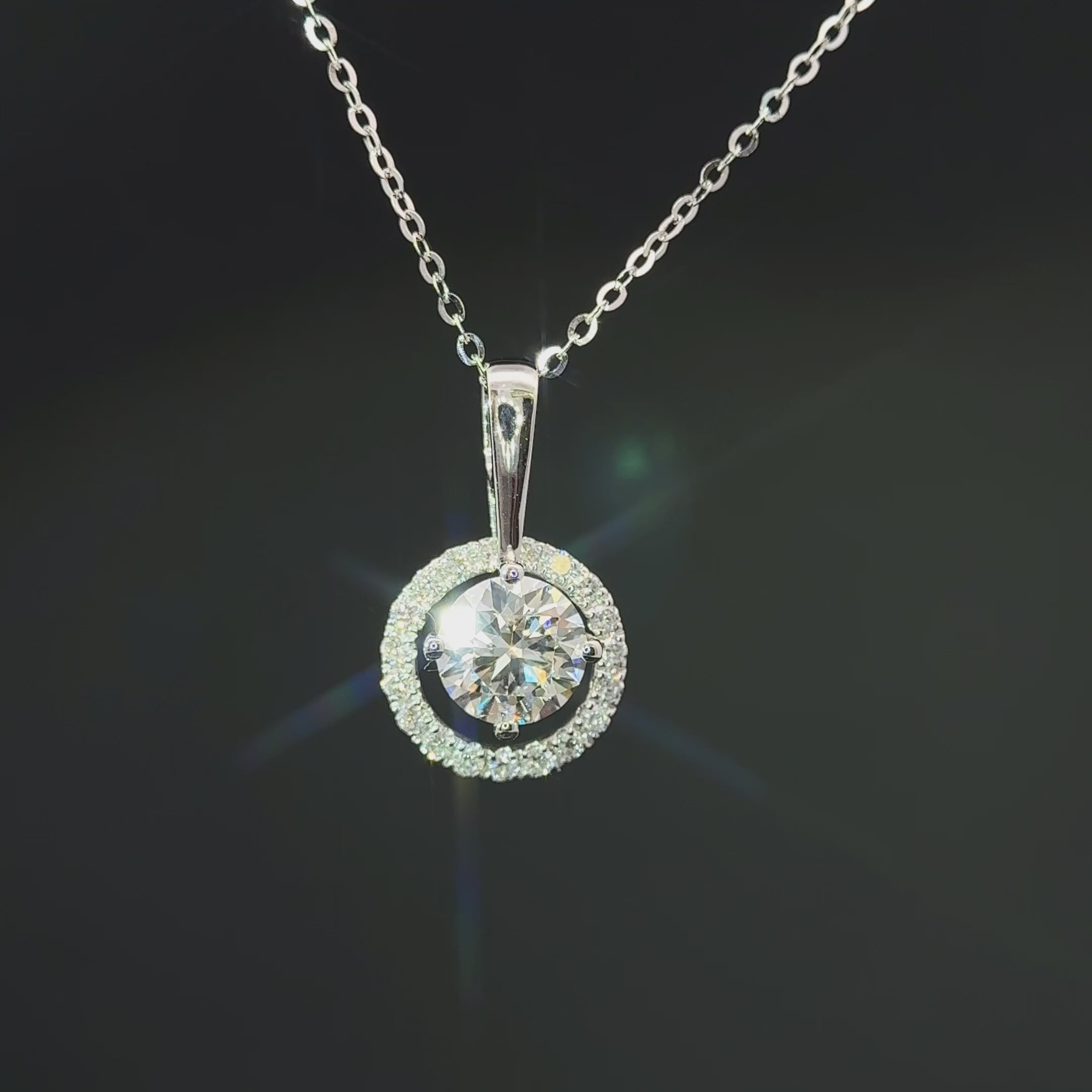 LC5 - [Setting Only] Halo Drop Pendant Necklaces