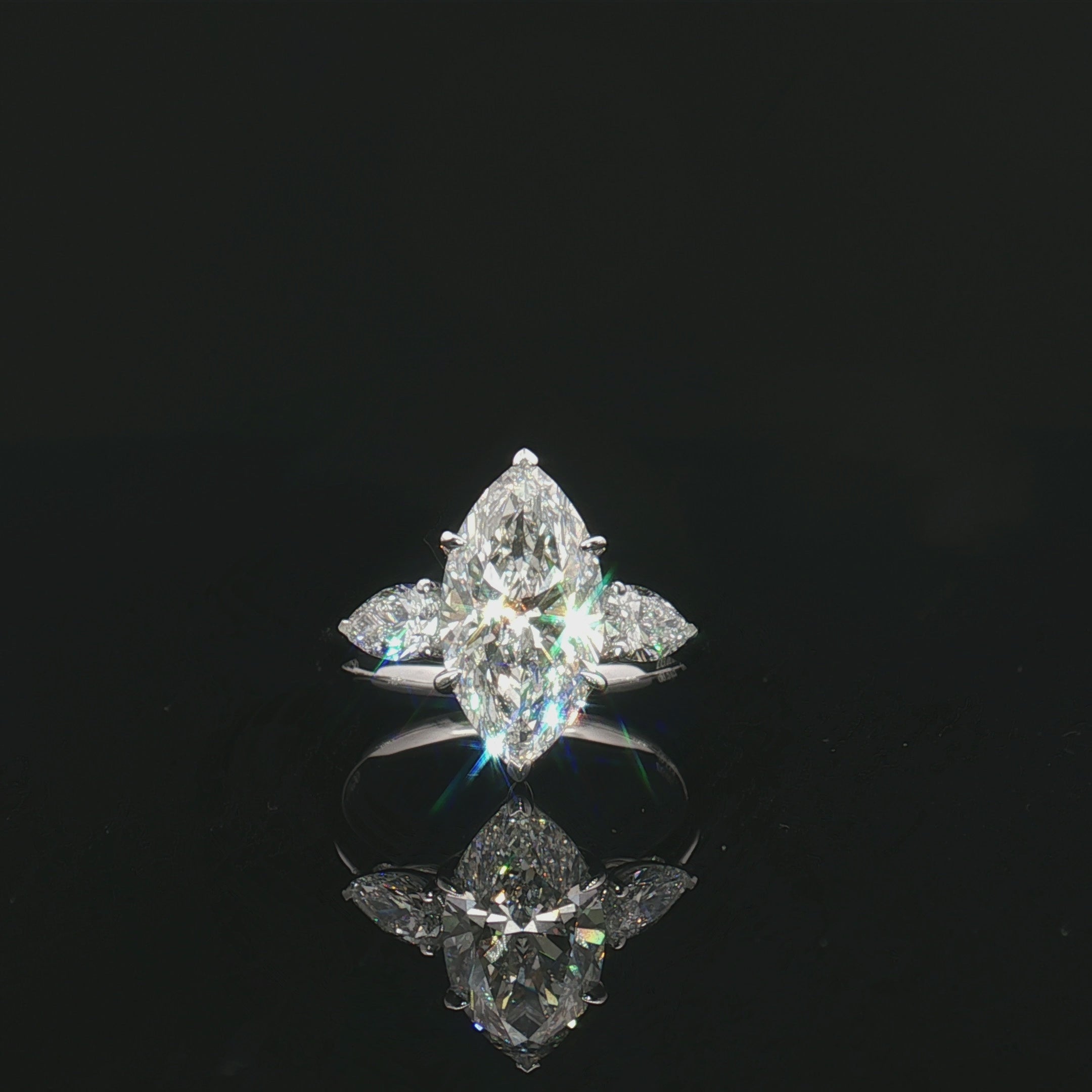 LGT0349 - [Setting Only] Marquise Cut Three Stone Engagement Ring