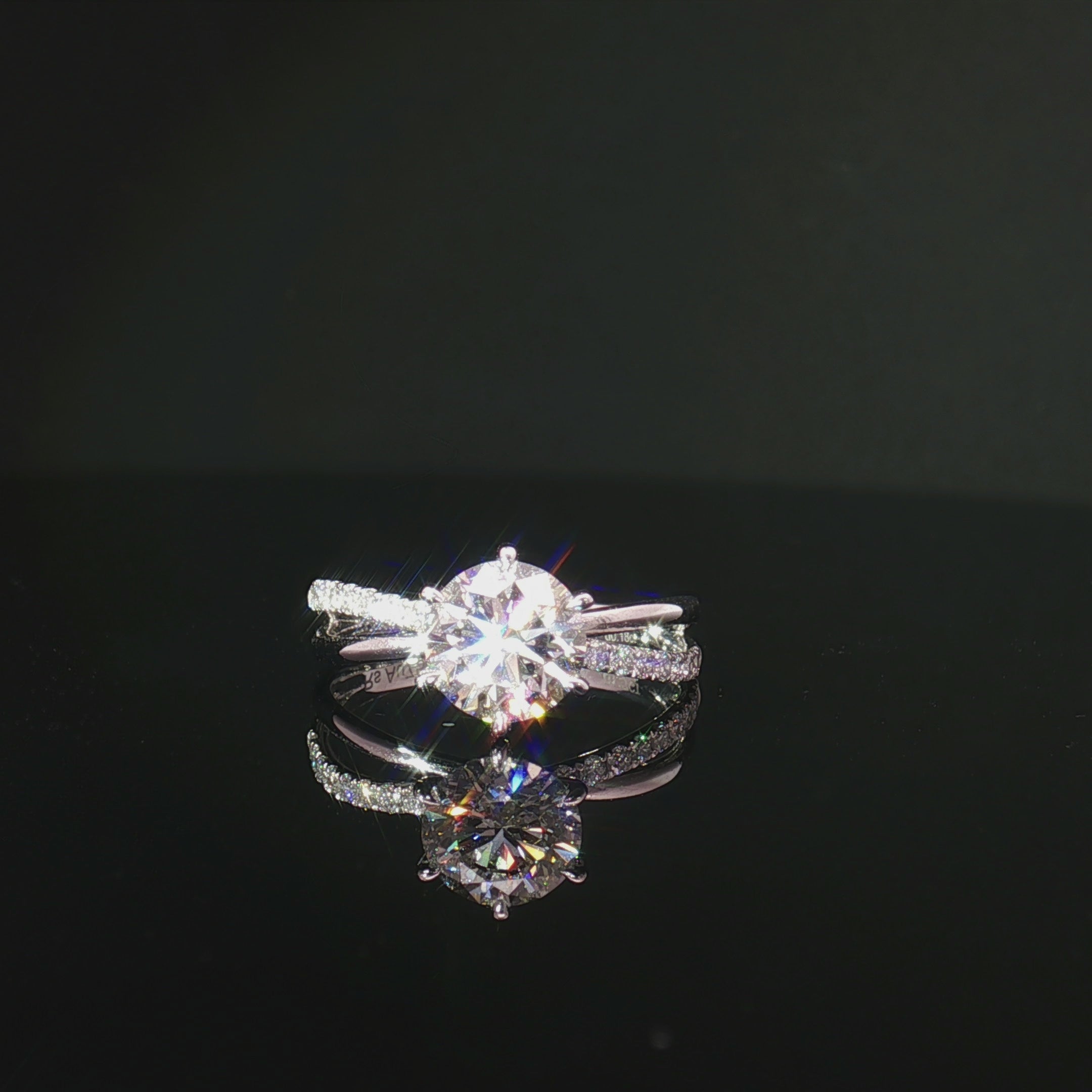 LGT009 - [Setting Only] Side Stone Twist Engagement Diamond Ring
