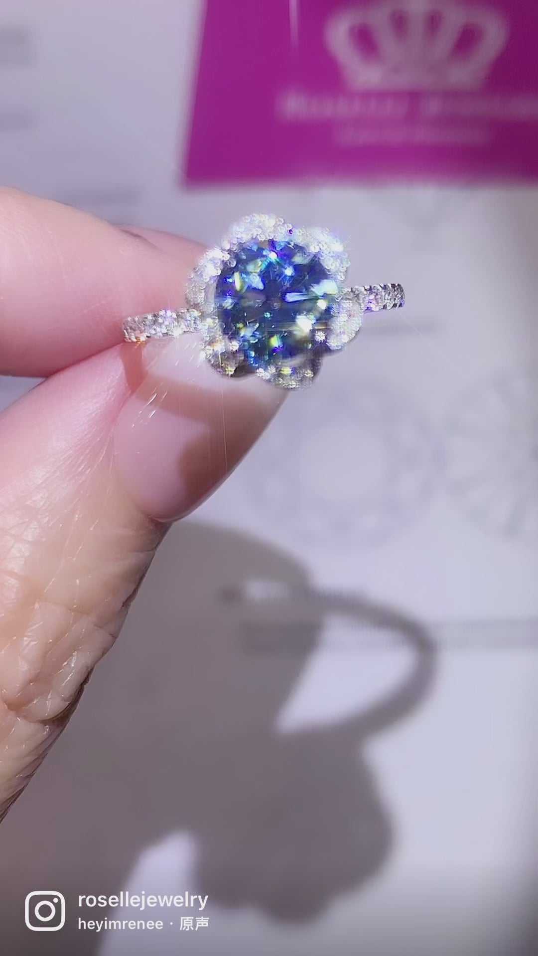 Floral Halo Diamond Engagement Ring - LGR061s