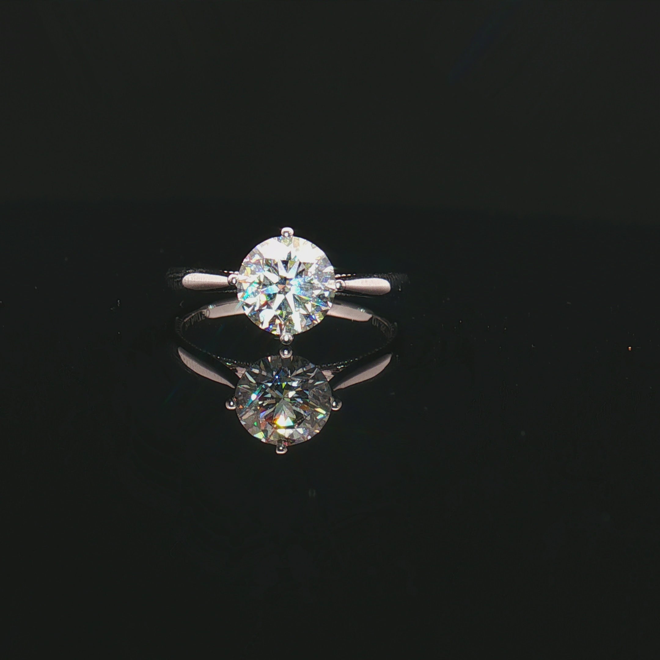 LGN1031 - [Setting Only] Four Prong Solitaire Bead Edge Engagement Ring