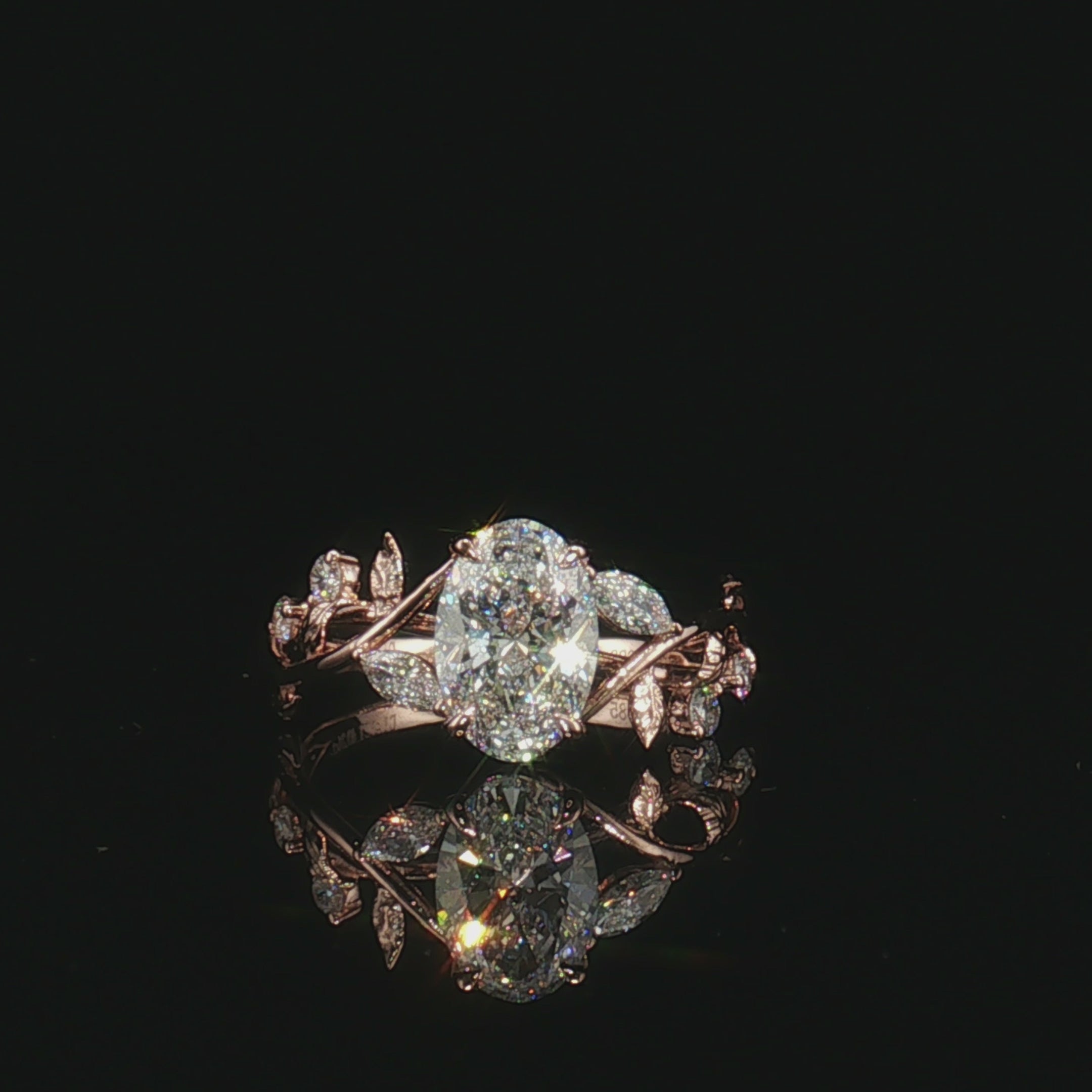 LGV0832 - [Setting Only] Oval Marquise Floral Vine Engagement Ring