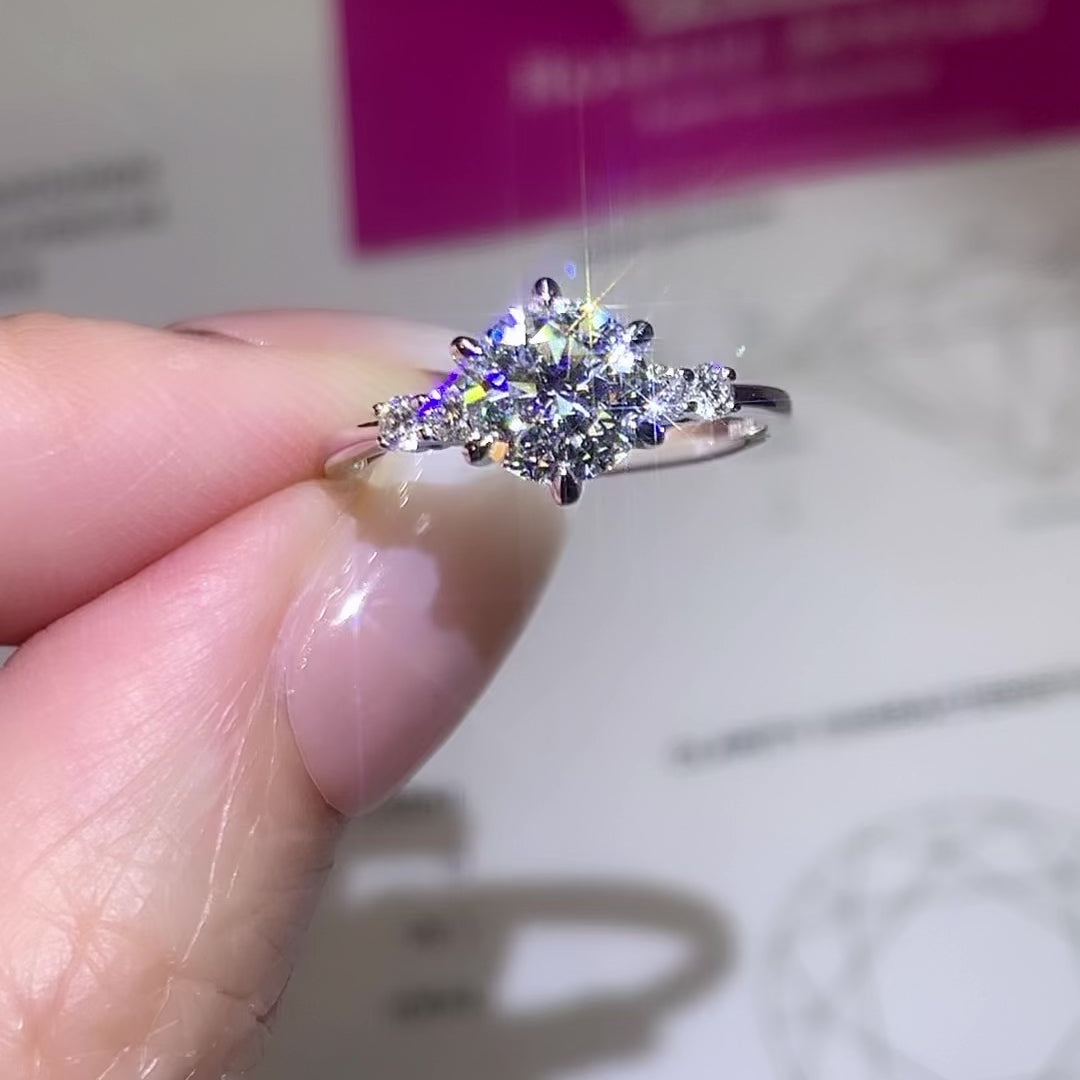 LGR046 - [Setting Only] Delicate Pave Diamond Side Stone Engagement Ring Setting