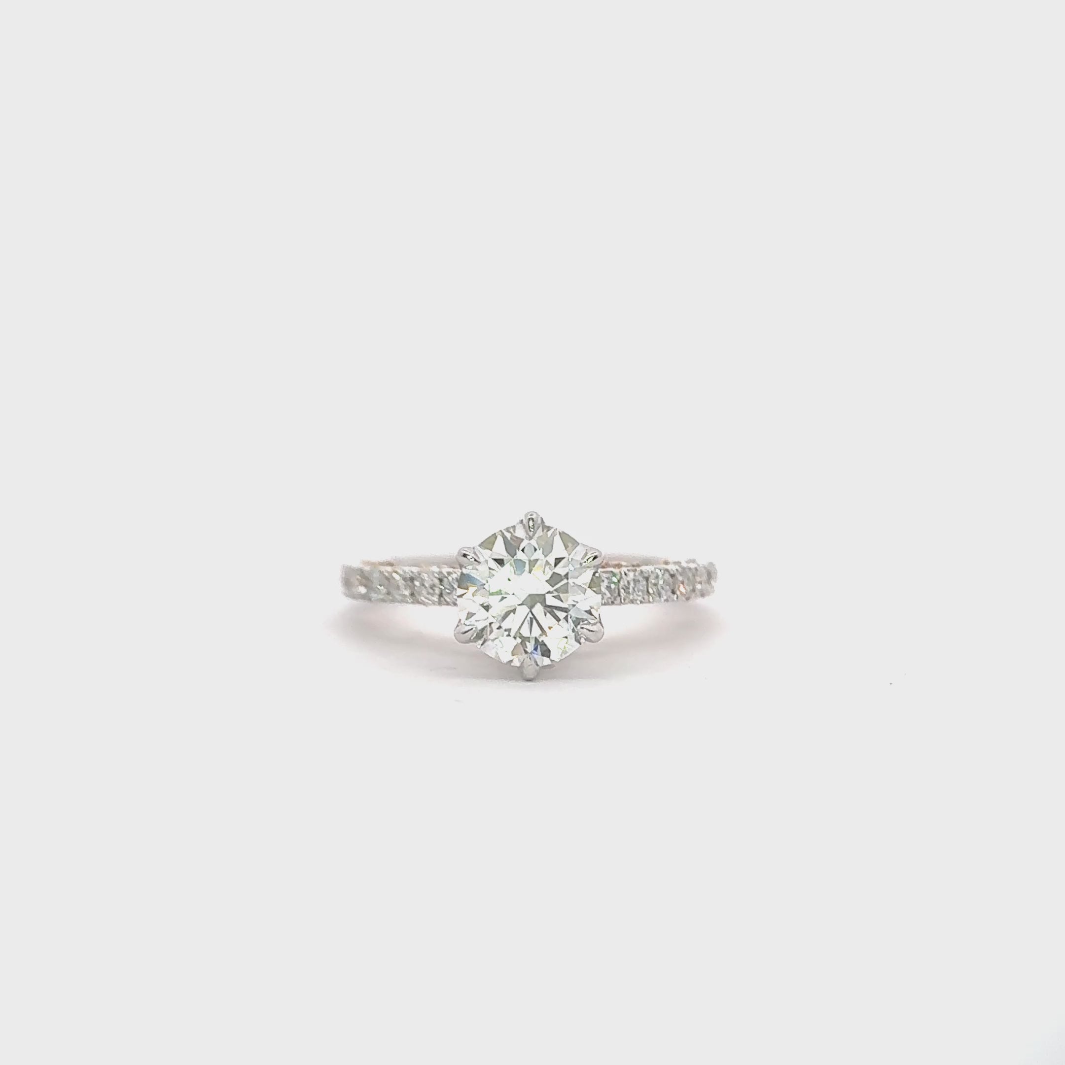 LGV211 - Six Prong Side Stone Vintage Engagement Ring [Setting Only]