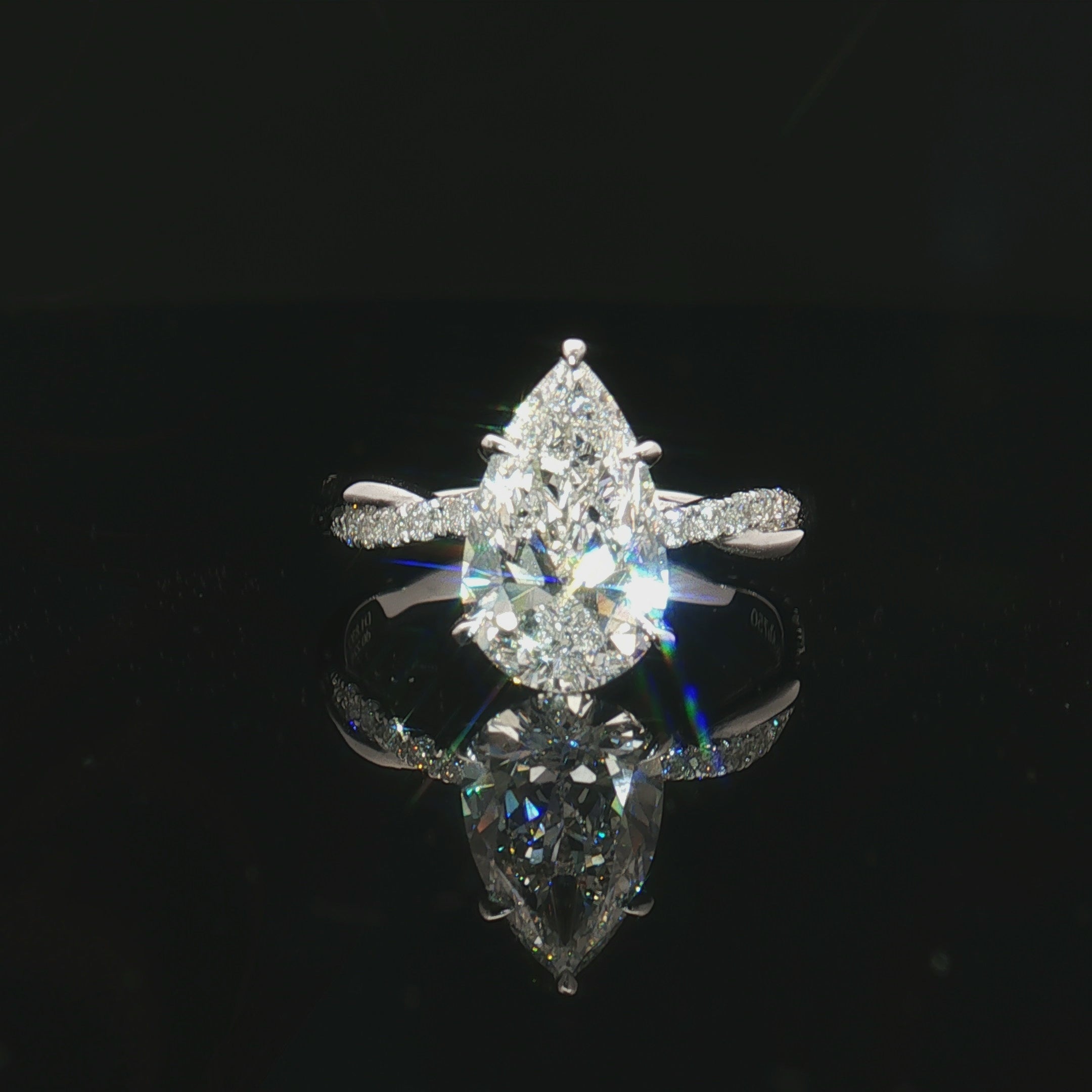 LGR058L - [Setting Only] Twist Side Stone Lab Grown Diamond Engagement Ring