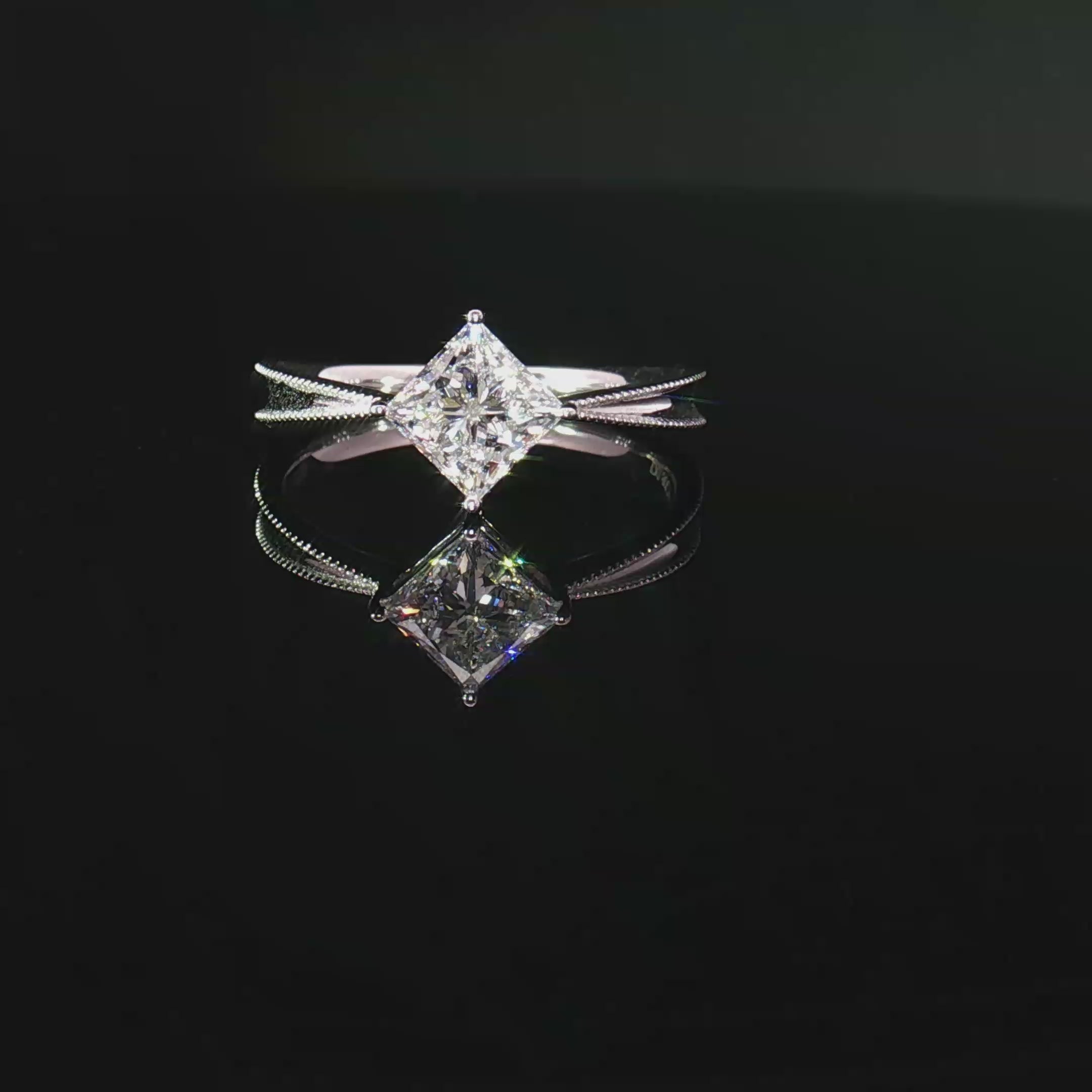 LGN004 - [Setting Only] Floral Four Prong Solitaire Engagement Ring