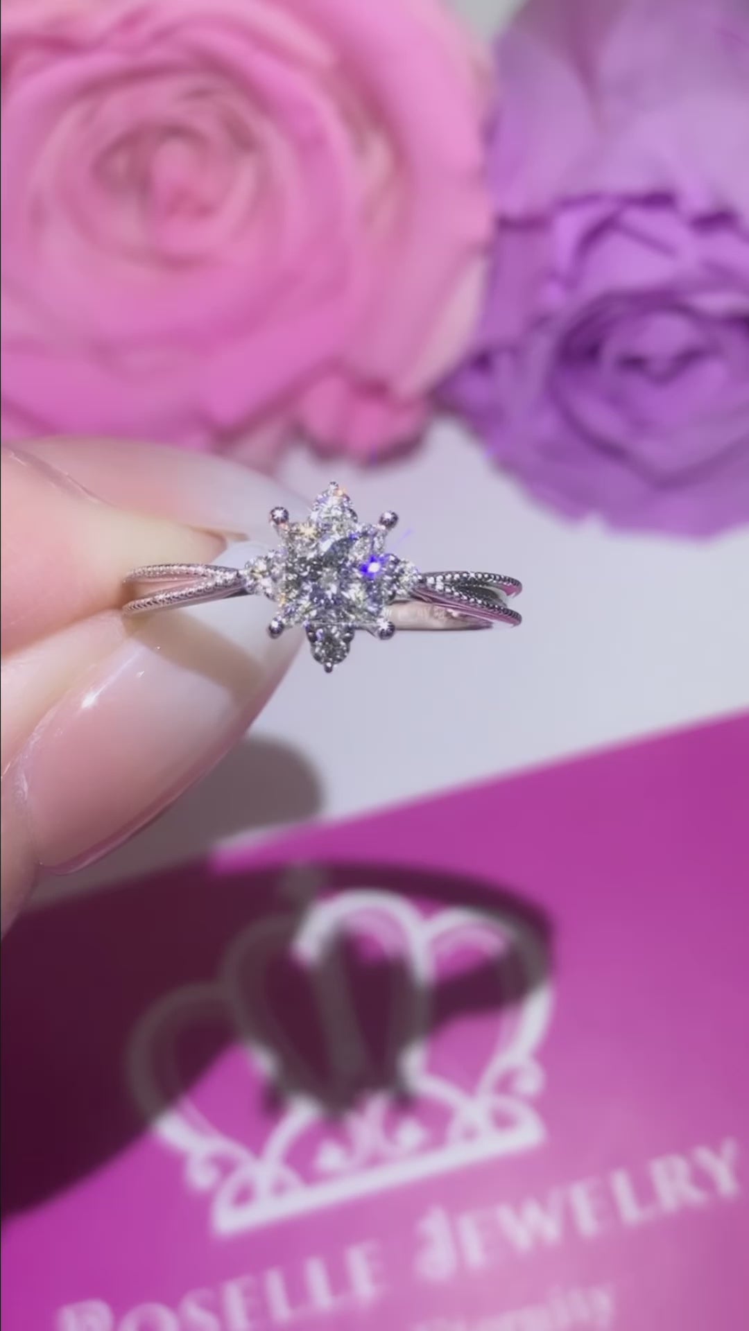 LGR072S - [Setting Only] Princess Cut Halo Diamond Engagement Ring