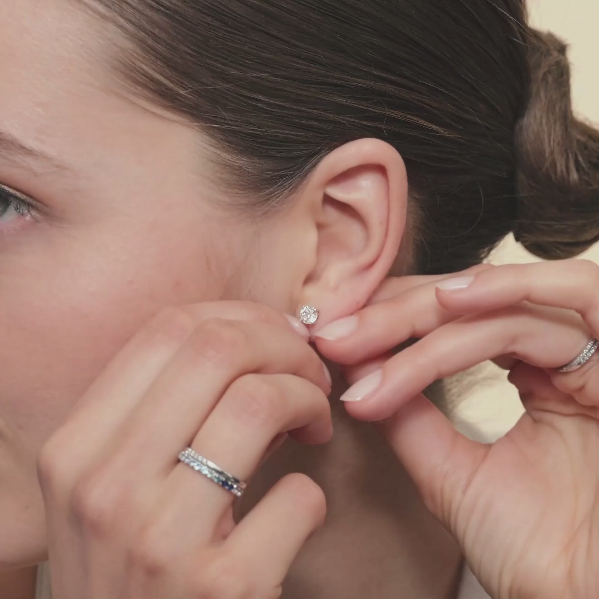 DC003 - [Setting Only] Four Prong Round Diamond Stud Earrings