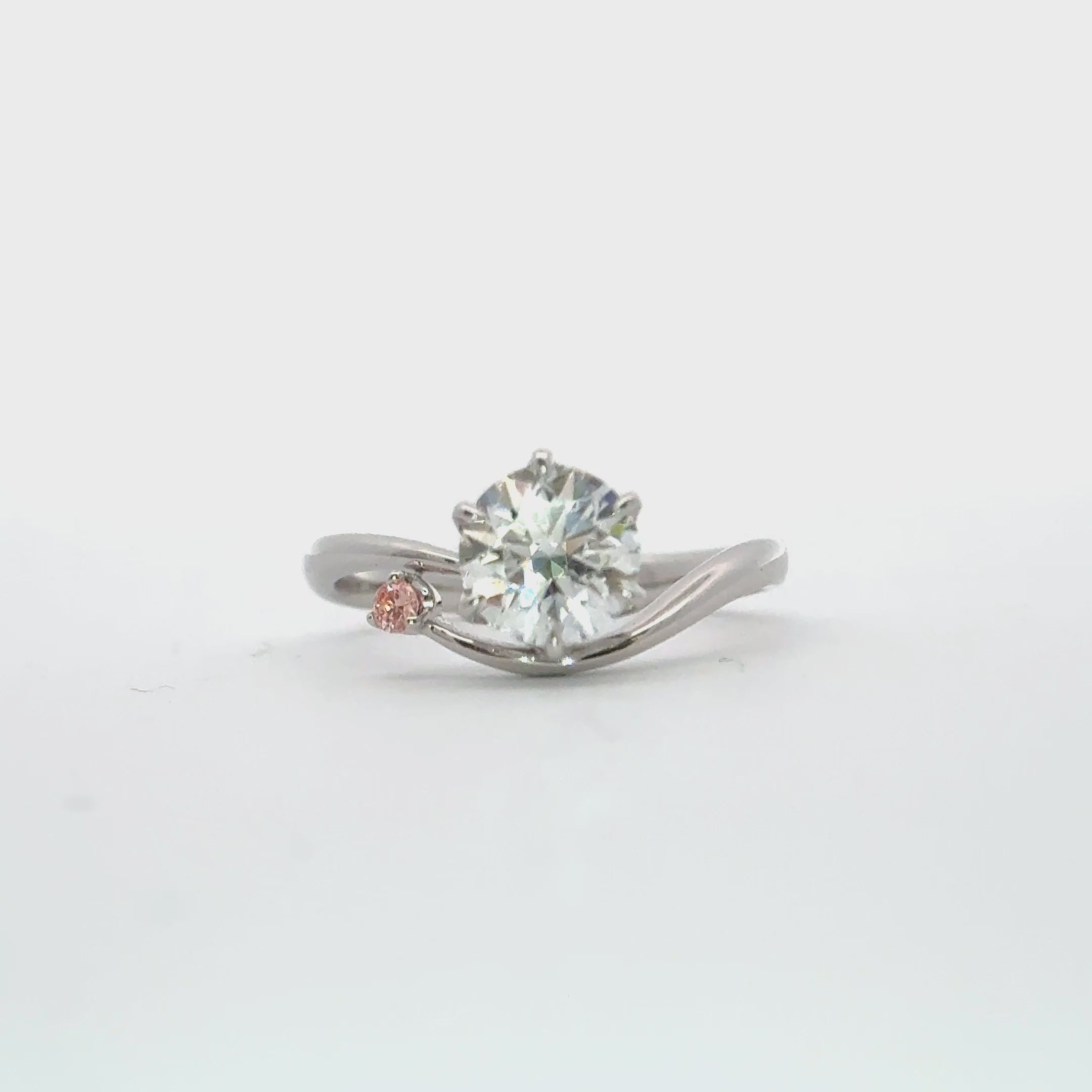 LGT201 - [Setting Only]  Twist Side Stone Diamond Engagement Ring