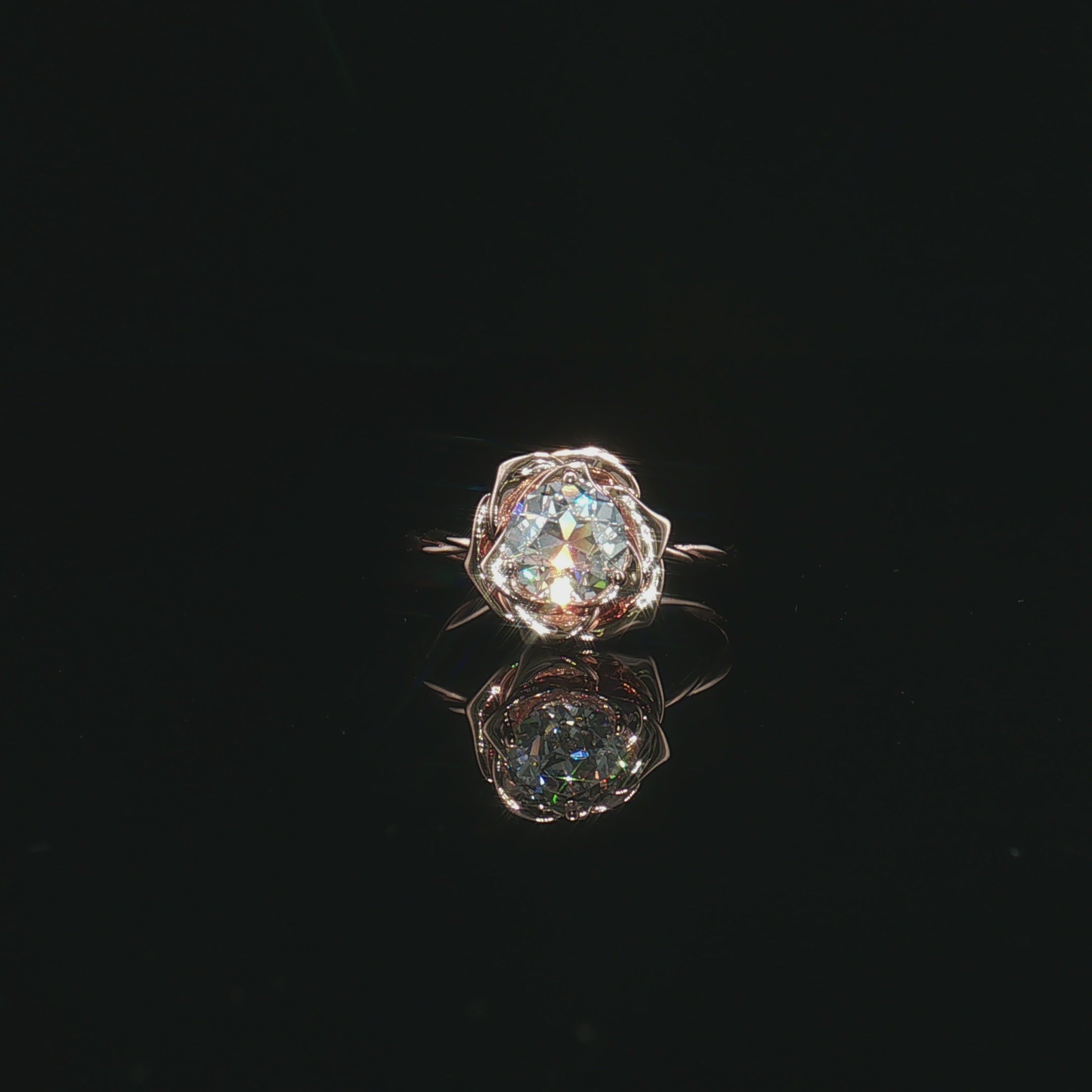 LGR012 - [Setting Only] Floral Rose Solitaire Engagement Ring